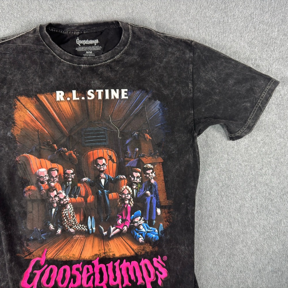 Goosebumps R.L. Stine Graphic T-Shirt M Acid Wash Tie Dye Slappy